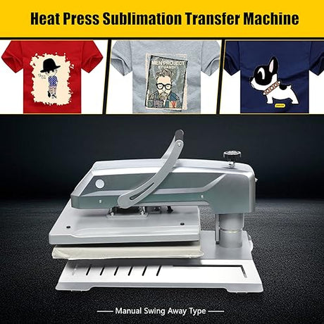 Auto Heat Press Machine, 16 ‘x20’ Clamshell Heat Press with Digital Control Panel, 1600W Digital Sublimation Printer for T-Shirts, Puzzles, Mouse Pads, Pillows njxbrek