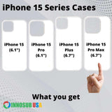 INNOSUB 5-Pack White Sublimation iPhone 15 Pro Max Cases with Aluminum Inserts, Rubber Protective Cases for Custom Designs, Ideal for Heat Press Printing INNOSUB