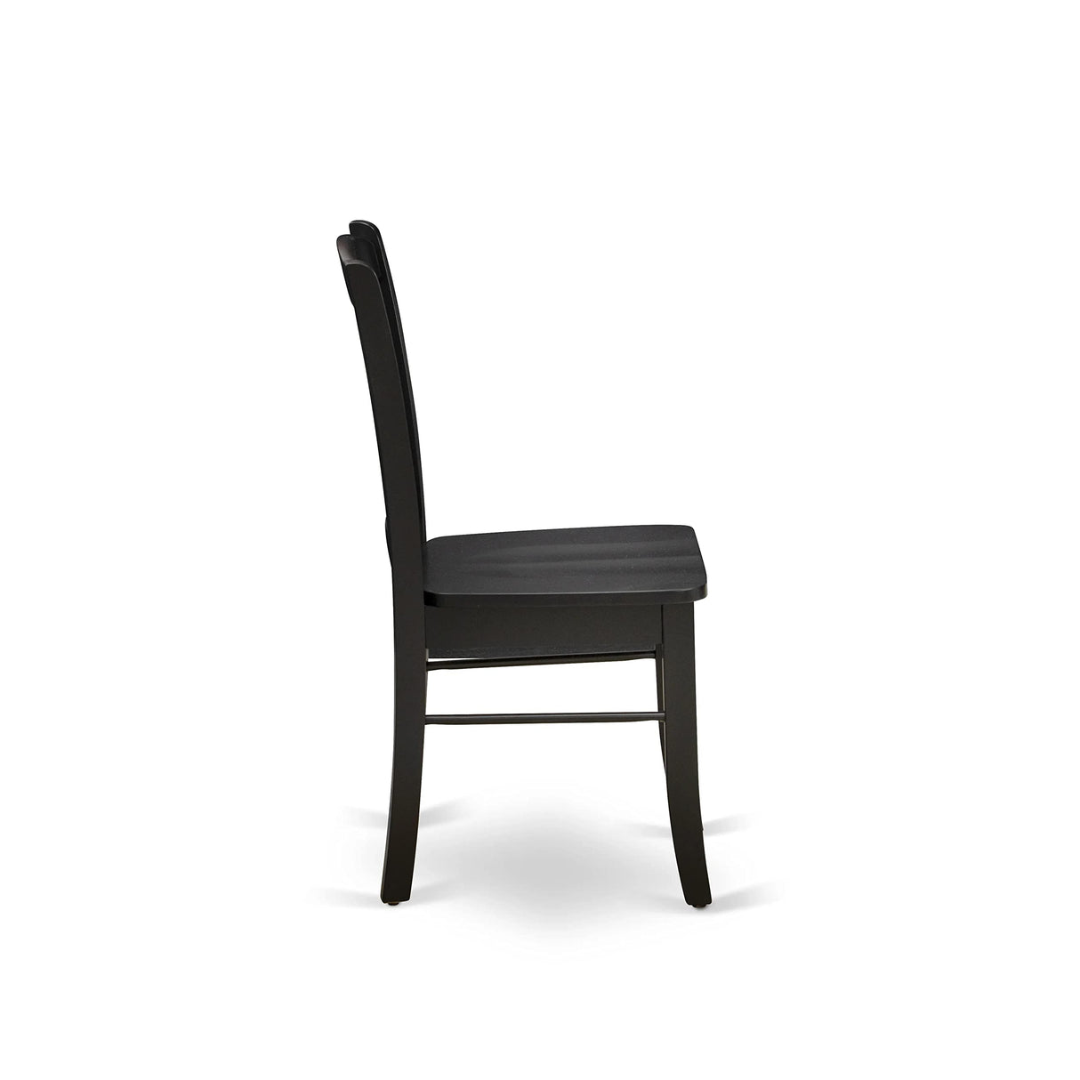 East West Furniture DLC-BLK-W Dublin Kitchen Dining Chairs - Slat Back Wood Seat Chairs, Set of 2, Black East West Furniture