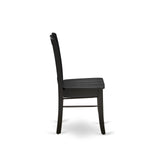 East West Furniture DLC-BLK-W Dublin Kitchen Dining Chairs - Slat Back Wood Seat Chairs, Set of 2, Black East West Furniture