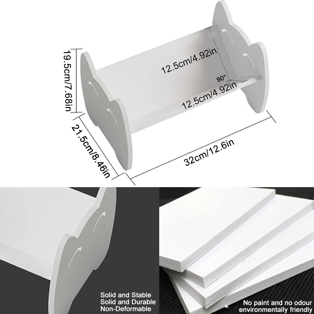 Hggzeg Kids Bookcase Small Desktop Children Bookshelf Storage Display Rack, White Book Organizer for Kids Room (White) Hggzeg