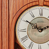 Bulova C4419 Manorcourt Chiming Clock, Golden Oak Finish, Brown Bulova