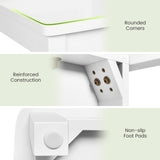 Giantex Wood Dining Chairs Set of 4 White - Wooden Armless Kitchen Chairs with Solid Rubber Wood Legs, Non-Slip Foot Pads, Max Load 400 Lbs, Giantex