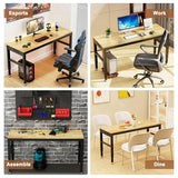 Antifir 60" Heavy Duty Workbench 1800 Lbs Capacity Solid Wood Working Bench Adjustable Height Work Tables with Power Outlets for Garage Shop Home Office Antifir
