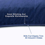 FLXXIE Toddler Bedding Set - 4 Piece Microfiber Crib Sheet Set, Crib Bedding Set Includes Quilted Comforter, Flat Top Sheet, Fitted Sheet, Envelope Pillow Case for Boys and Girls, Navy Blue FLXXIE