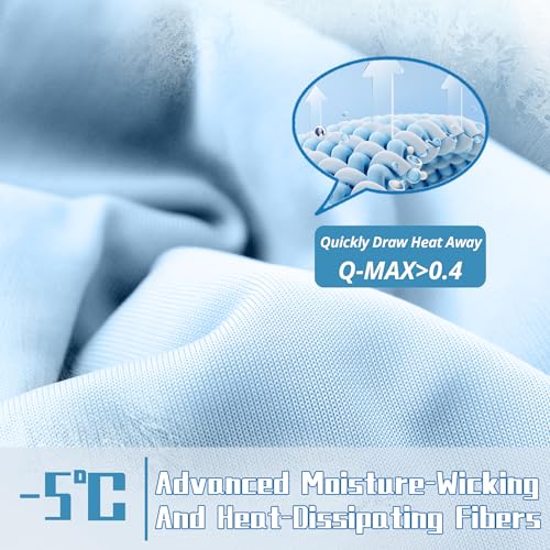 DOWNCOOL Cooling Comforter Queen Size, Blue Cooling Blanket for Hot Sleeper, Lightweight & Breathable Blanket for Night Sweats,Dual-Side Cooling Summer Bedding,90"X90" DOWNCOOL
