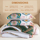 Tyrot Boho Floral Queen Comforter Set - 3 Piece Farmhouse Botanical Bedding Comforter Sets for All Season Soft Lightweight Mid Century Modern Bed Set, (1 Reversible Comforter and 2 Pillow Shams Tyrot