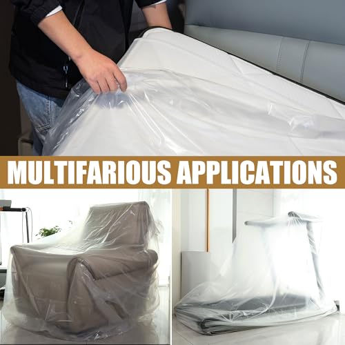 PROMORE Plastic Mattress Bag for Disposal Moving or Storage, Clear Waterproof Mattress Protector Covers - King/Cal King Size (1.5Mil) PROMORE