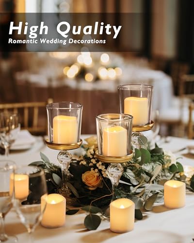 Homemory 24Pack Flickering Flameless Votive Candles, 200+Hour Electric Fake Candles, Battery Operated LED Tealight for Wedding, Outdoor, Table, Festival (Warm White,Battery Included) - WoodArtSupply