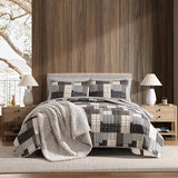 Eddie Bauer - King Quilt Set, Naturally Soft Cotton Bedding w/a Lightweight Feel for All-Year Comfort, Reversible w/Matching Pillowcases, 3 Piece Bed Set (Antique Brown) Eddie Bauer