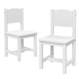 Timy Toddler Wooden Chair Pair, Kids Furniture for Eating, Reading, Playing 2 Pack (White) Timy