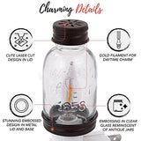 Autumn Alley Rustic Mini Mason Jar Night Light in Bronze | Auto On/Off Sensor | Plug in Farmhouse Wall Decor | Cute Country Night Light | Energy Efficient LED Bulb | Timeless Design Autumn Alley