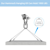 HOMPER Hammock Hanging Kit, 1000 lb Capacity Heavy Duty 360° Rotate Swing Hooks for Chair, Yoga, Outdoor Patio Porch HOMPER