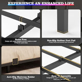 Samhapyrom King Floating Bed Frame with LED Lights, Heavy Duty Metal Platform Bed with Anti-Slip Mattress Holder, Easy Assembly, No Box Spring Needed, Noise Free for Bedroom Samhapyrom