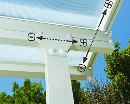 Palram HG9324 Feria Patio Cover, 10' x 24', White - WoodArtSupply