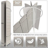 Sorbus 8 Panel Room Divider 6 ft. Tall - Privacy Screen, Extra Wide Double Hinged Panels, Mesh Hand-Woven Design, Partition Room Dividers and Folding Privacy Screens, Wall Divider for Room Separation Sorbus