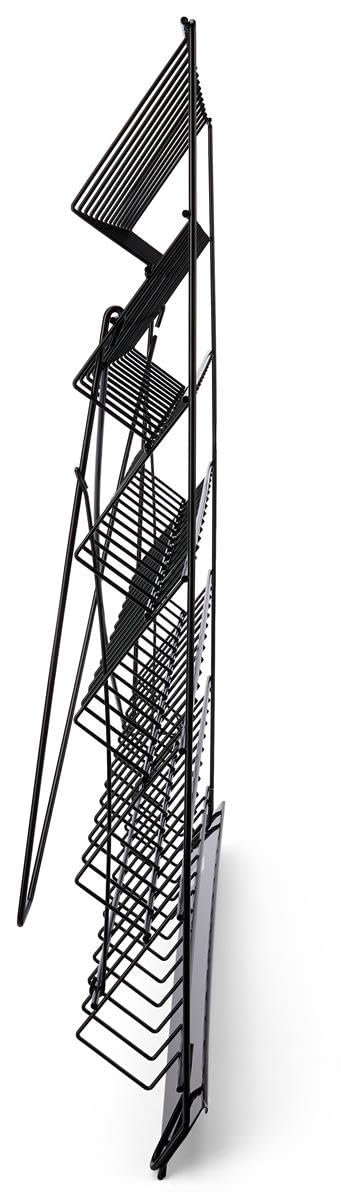 Wire Display Rack for Countertop Use, 6 Open Tiers Accommodate Literature of Varying Sizes, Includes Sign Channel - Black Displays2go