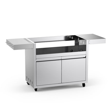 Stainless Steel Grill Cart for Hygrill 5-Burner Built-in Gas Grill, Outdoor Kitchen Island with Foldable Side Shelves and Storage Cabinet Stanbroil