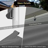 GOTRUTH 12x20 Canopy Replacement Cover, Carport Replacement Top Cover for 12' x 20' Frame, 800D Heavy Duty Waterproof & UV Protected Car Canopy with Ball Bungees (Frame is not Included) (Gray) GOTRUTH