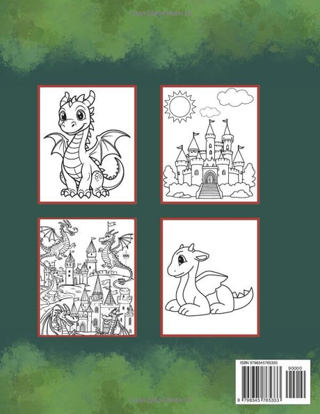 Dragons and Castles Coloring Book for kids: Amazing and fun pictures to color Majosta