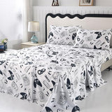 SDIII 4PCS Black and White Gamer Bedding Sheet Sets for Boys Girls Teens and Kids, Bed in a Bag Full Sheet Set, Video Game Bed Sheet Set on Amazon, Full SDIII