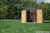 Arrow 10' x 12' Ironwood Galvanized Steel Hybrid Outdoor Shed Kit, Anthracite Arrow