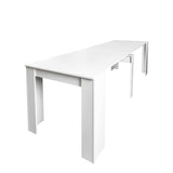 UFINEGO Dining Table Folding Dining Table for 6-12 Person,30.71 inches Coffee Table Extendable 118.50inch Console Table Space Saving Dinette for Dining Room, White UFINEGO