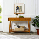 Crosley Furniture Landon Sofa Console Table with Drawers and Shelf for Hall, Entryway, or Living Room, Acorn Crosley Furniture