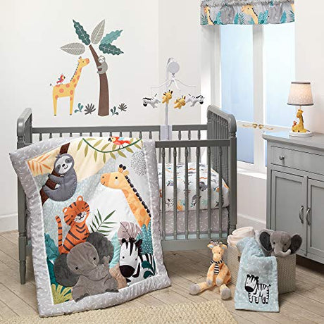 Bedtime Originals Mighty Jungle 3Piece Crib Bedding Set, Multicolor (283003V) Bedtime Originals