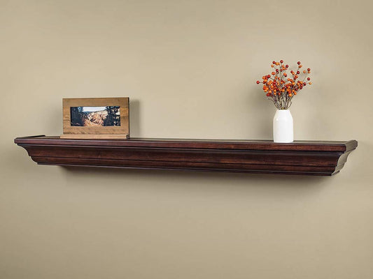 MANTELSDIRECT 60 Inch Floating Fireplace Mantel Wood Shelf in Chocolate - Colton from Mantels Direct | Wooden Rustic Wall Shelf Perfect for Décor and Electric Fireplaces