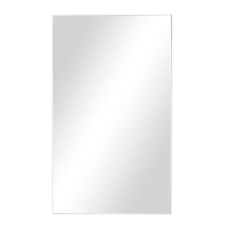 Deco 79 Wooden Room Wall Mirror Entryway Mirror with Thin Minimalistic Frame, Wall Mounted Mirror 24" x 1" x 40", White Deco 79