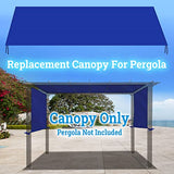 BenefitUSA Universal Replacement Top Pergola Structure (18' L x 8.2' W) Gazebo Canopy Cover Only（Blue BenefitUSA