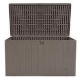 Plastic Development Group 130 Gallon Multipurpose Outdoor Backyard Patio Storage Deck Box Container with Soft Close Lid, Gray Plastic Development Group