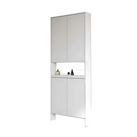 Book Shelf, Behind the Door Bookshelf with Shelves 5 Shelf Bookcase with Doors, Hidden Storage Behind Door with Baffle for Living Room Bedroom Children's Room White 31.5''*4.7''*70.9''(four-door) LINLIUA