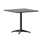 Flash Furniture Mellie 31.5'' Square Aluminum Indoor-Outdoor Table with Base, Black Flash Furniture