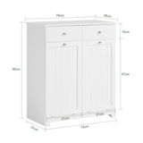 Haotian Bathroom Laundry Cabinet with 2 Baskets and 2 Drawers, Tilt-Out Laundry Hamper, Bathroom Storage Cabinet with Drawer, White BZR33-W Haotian