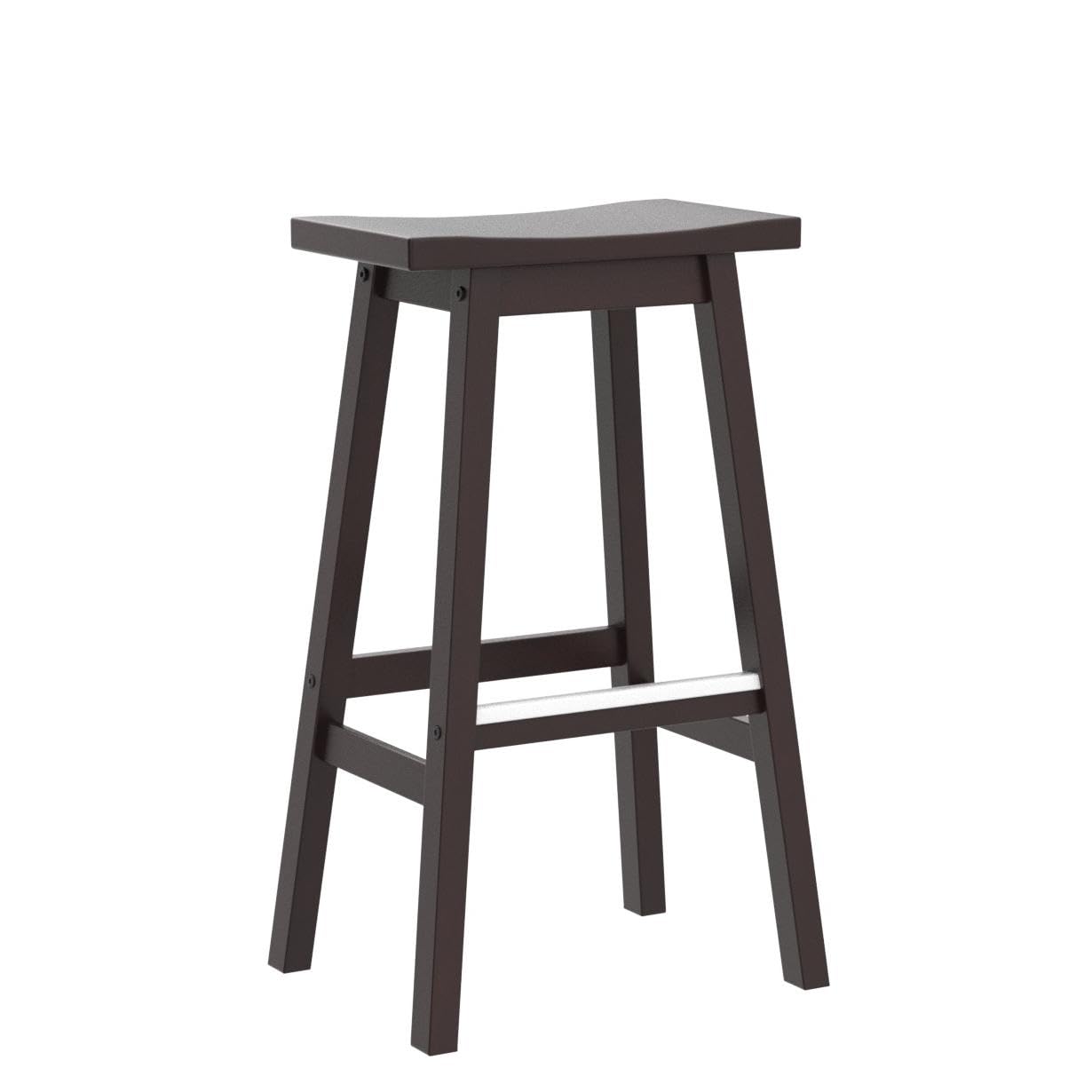 PayLessHere Bar Stools Set of 2 for Kitchen Counter Solid Wooden Saddle Stools 30-Inch Height Home Furniture Barstool, Brown