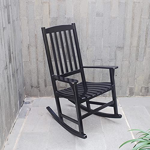 Cambridge Casual Bentley Outdoor Porch Rocking Chair for Patio Furniture, Solid Wood, Black