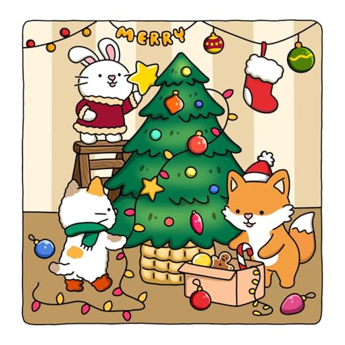 Fuzzy Hygge: Christmas Vibes Coloring Book for Adults & Teens Featuring Cozy Festive Holiday Winter Scenes with Adorable Animals Characters (Fuzzy Friends Coloring) Vivi Tinta