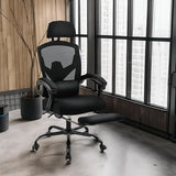 Simple Deluxe Home Office Desk Chair with Footrest, High-Back Mesh Rolling Swivel Reclining Chairs with Wheels, Comfortable Headrest, Lumbar Support, Comfy Arms Simple Deluxe