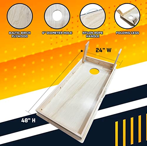Cornhole365 Premium Unfinished Cornhole Board Set - Plain Regulation Size Cornhole Boards for Outdoor Fun - Durable Cornhole Wood Boards with No Poly Cornhole365