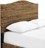 Crosley Furniture Serena Bed, Handwoven Natural Fiber Rattan Headboard and Footboard Set, Banana Leaf, Queen Crosley Furniture
