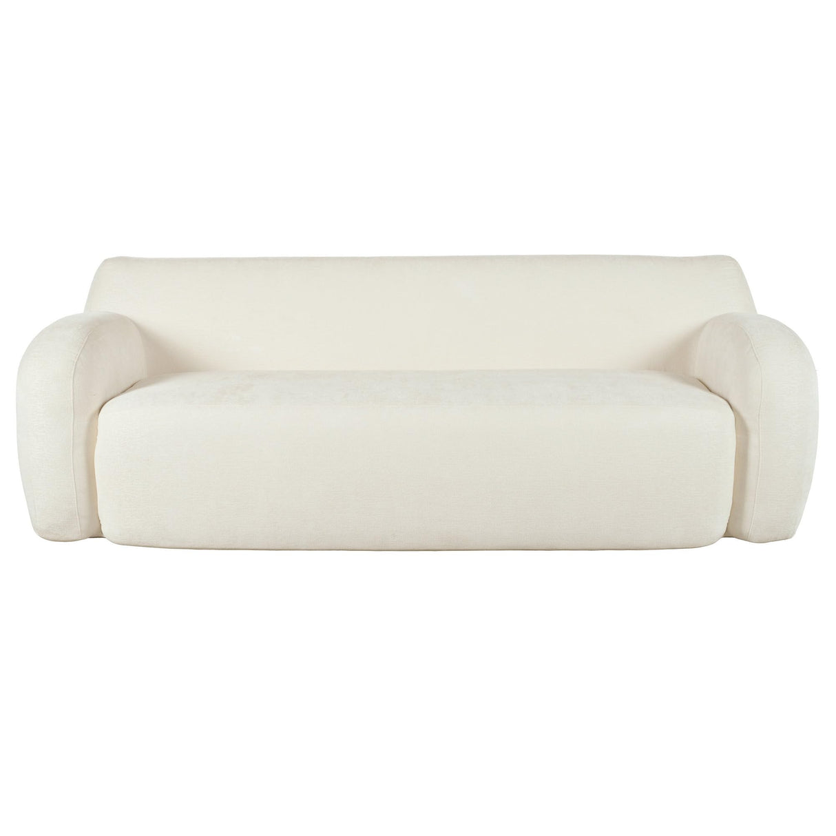 LUMISOL 81.5" Upholstered Curved Sofa Couch for Living Room, 3-Seat Minimalist Sofa, Modern Love Seat Furniture for Apartment Office Small Space, No Assembly Required, Beige LUMISOL