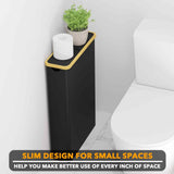 SpaceAid Extra Large Toilet Paper Storage with Lid, Hold up to 24 Regular Rolls or 18 Mega Rolls, Slim Toilet Paper Basket Holder Bin Container, Bathroom Accessories Organizer, Black SpaceAid