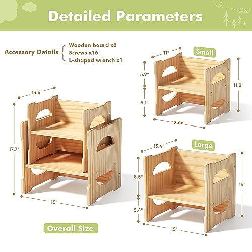 NOVGOBHOT Montessori Weaning Table and Chair Set, Toddler Activity Table and Chair Set, Multifunctional Montessori Furniture Learning Eating Table for 1-4 Age Toddler Gift - WoodArtSupply