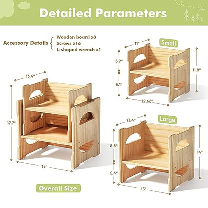 NOVGOBHOT Montessori Weaning Table and Chair Set, Toddler Activity Table and Chair Set, Multifunctional Montessori Furniture Learning Eating Table for 1-4 Age Toddler Gift - WoodArtSupply