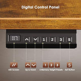 OffiGo Electric L Shaped Standing Desk, 55 Inches Height Adjustable Table, Reversiable Corner Stand Up Desk, Lifting Computer Table for Home Office, Computer Workstation, Rustic Brown OffiGo
