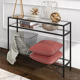 Siviline 42'' Wide Rectangular Console Table in Blackened Bronze Henn&Hart