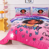 GRAT TIOC Black Girl Comforter Set Full Size for Kids,Black Girl Magic Bedding Set,God Says You are Christian Comforter for Bed Bedroom Sets GRAT TIOC