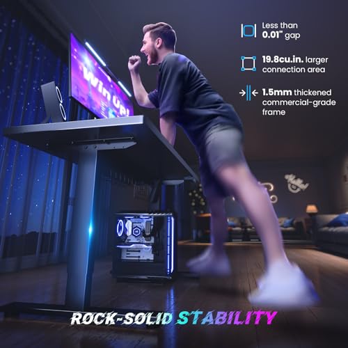 SIAGO Electric Standing Desk Adjustable - 55 x 24 Inch Sit Stand up Desk with Cable Management - 3 Memory Preset Adjustable Height Desk Computer Home Office Desk SIAGO